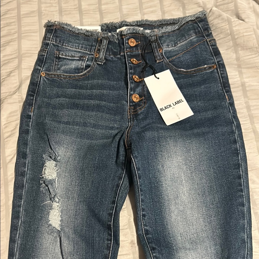 Black Label Women's Blue Distressed Jeans